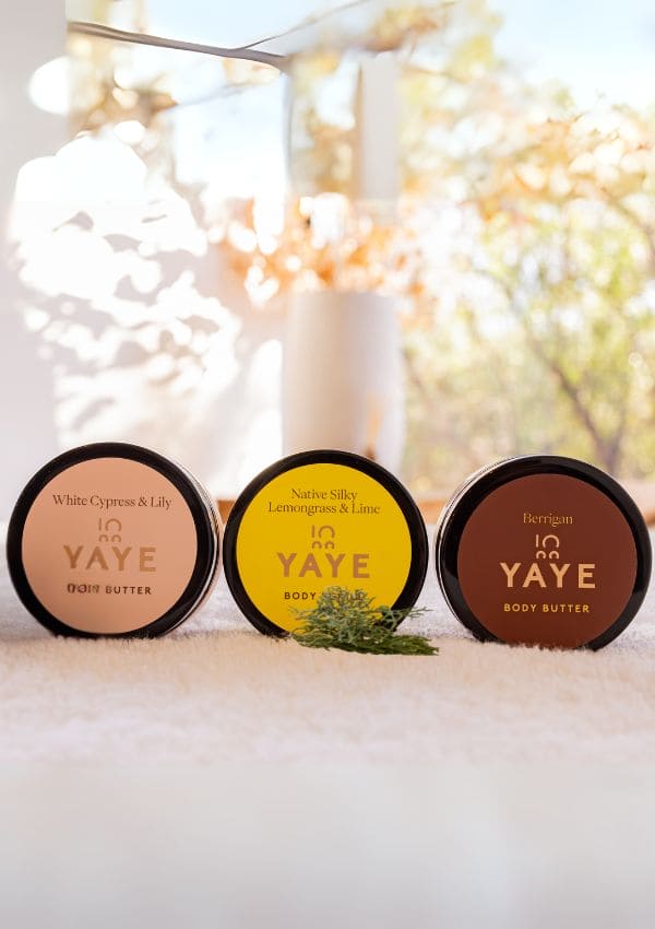 Body Butter Mini Trio Bundle with FREE Cosmetics Case – Australian - Made Skincare Gift Set - Body Butter - Yaye