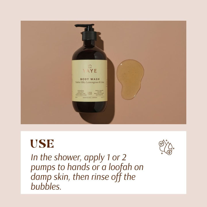 Body Wash - Native Silky Lemongrass & Lime | Refreshing Cleanse & Natural Scent - Body Wash - Yaye