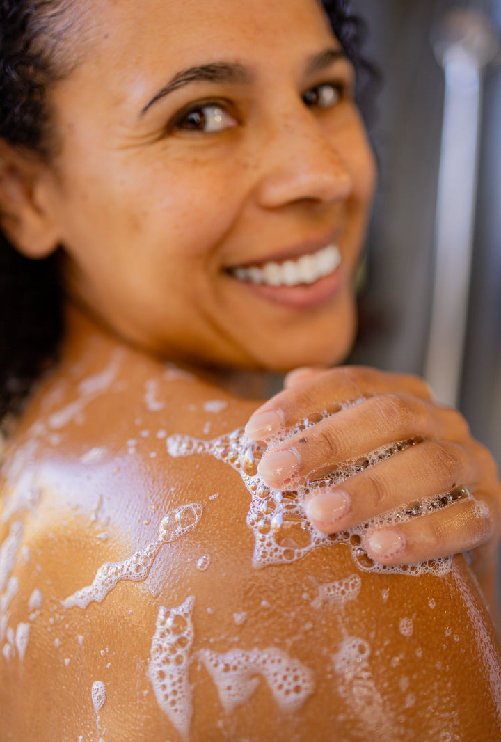 Fresh, hydrated skin after using Yaye Berrigan Body Wash
