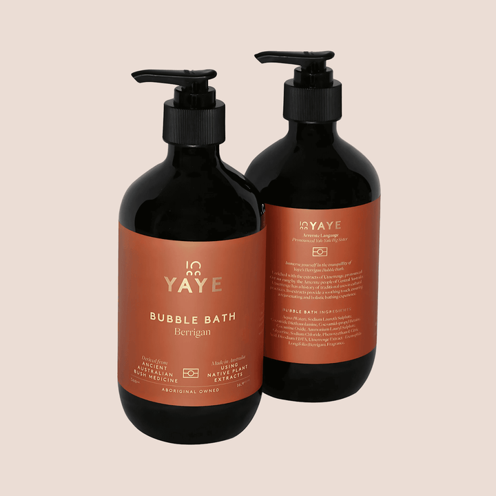 Two bottles of Yaye Berrigan Bubble Bath side by side – First Nations beauty brand
