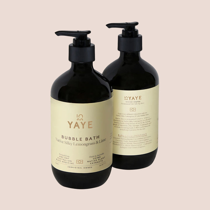 	Two bottles of Yaye Native Silky Lemongrass & Lime Body Wash side by side – Aboriginal-owned natural skincare