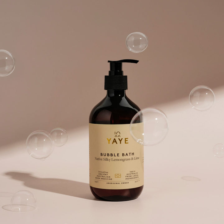 	Yaye Native Silky Lemongrass & Lime Bubble Bath with rich, foamy bubbles – uplifting, skin-softening soak with native botanicals