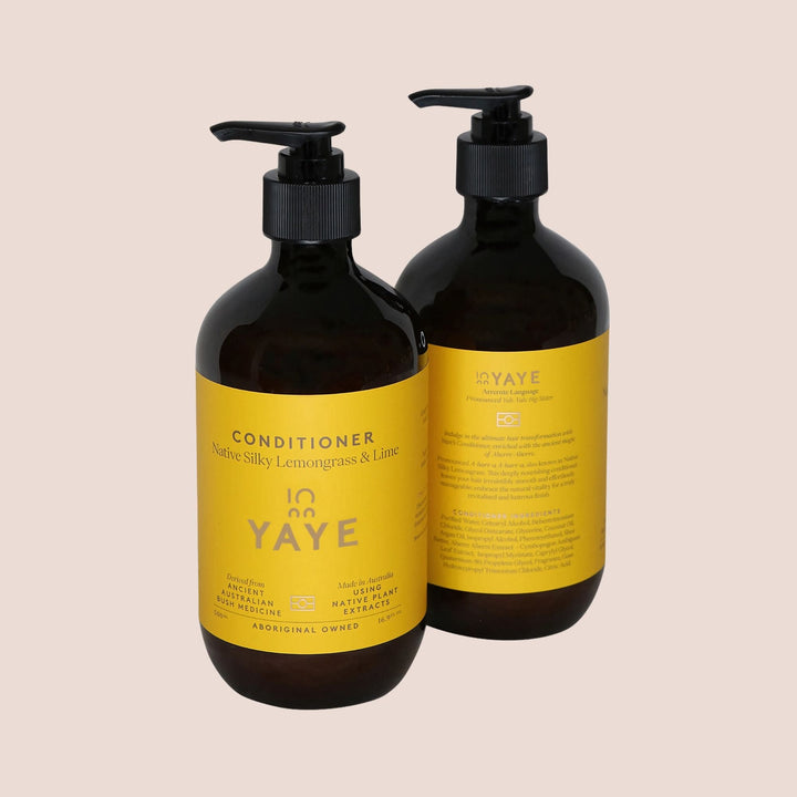 Two bottles of Yaye Native Silky Lemongrass and Lime Conditioner – natural vegan haircare