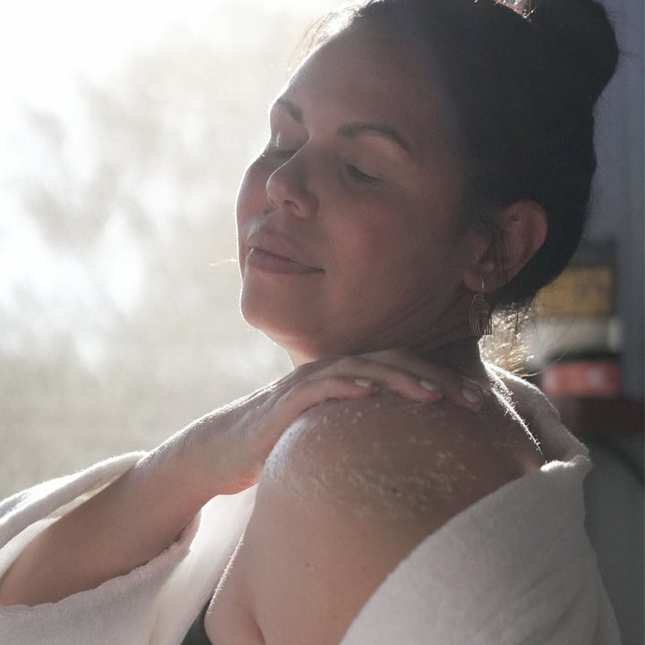 Natural sugar texture of Yaye White Cypress and Lily Body Scrub