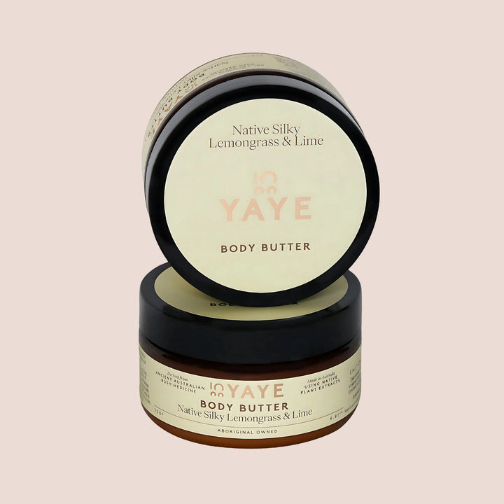 Two Yaye Native Silky Lemongrass & Lime Body Butters stacked – luxury Aboriginal-made body care
